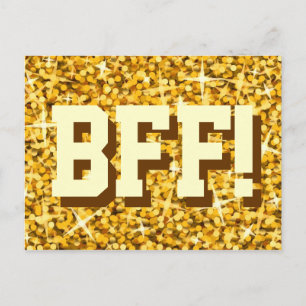Carte postale "Gold" 'BFF!' Glitz