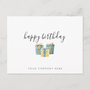 Carte Postale Gold Blue Business Employé Anniversaire 