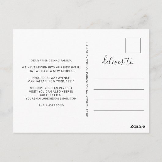 Carte Postale Gold Blue Marble Nouvelle adresse Moteur Faire-par (Dos)