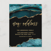 Carte Postale Gold Blue Marble Nouvelle adresse Moteur Faire-par (Devant)