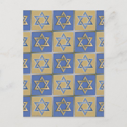 Carte Postale Gold Blue Star de David Art Panels (Devant)