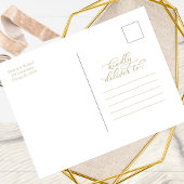 Carte Postale Gold Calligraphie Marine Faire-part de mariage ble