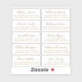 Carte postale Gold Calligraphy Étiquettes de adres (Feuille)