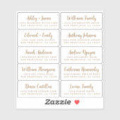 Carte postale Gold Calligraphy Étiquettes de adres (Feuille)