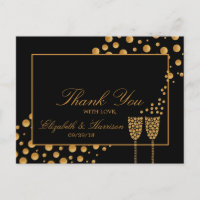 Gold Champagne Bubbles Engagement Merci