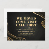 Carte Postale Gold Charcoal Nouvelle adresse Moving Faire-part (Devant / Derrière)