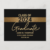 Carte Postale Gold Class of 2024 Graduation faire-part (Devant)