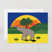 Carte Postale Gold Coast Elephant et Palm Tree Postcard (Devant / Derrière)