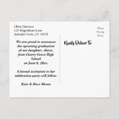 Carte Postale Gold Confetti et Black Graduation Enregistrer la d (Dos)