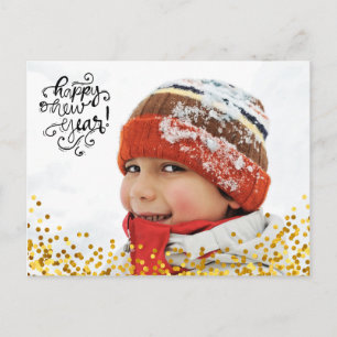Carte postale Gold Confetti Joyeux Nouvel An