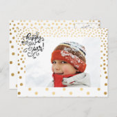 Carte postale Gold Confetti Joyeux Nouvel An (Devant / Derrière)