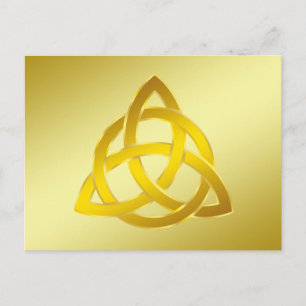 Carte Postale Gold Cream Trinity Knot Celtic Aquarelle