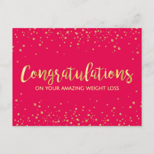 Carte Postale Gold Diet Félicitations Weight Loss Success