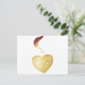 Carte Postale Gold Disco Ball Heart (Debout devant)