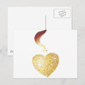 Carte Postale Gold Disco Ball Heart (Devant / Derrière)