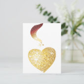 Carte Postale Gold Disco Ball Heart (Debout devant)