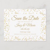 Carte Postale Gold Dust Confetti Enregistrer la date (Devant)