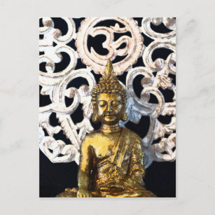 Carte Postale Gold Earth Buddha OM Aum Mantra Ajna Méditation
