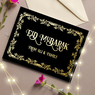 Carte postale Gold Eid Moubarak de luxe