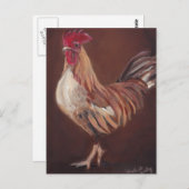 Carte postale Gold et Red Rooster Art (Devant / Derrière)