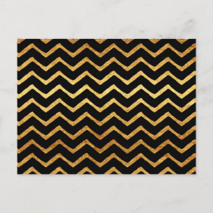 Carte Postale Gold Faux Foil Chevrons Metallic Chevron Motif
