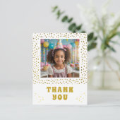 Carte Postale Gold Faux Parties scintillant Anniversaire fille M (Debout devant)