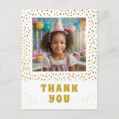 Carte Postale Gold Faux Parties scintillant Anniversaire fille M (Devant)