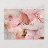 Carte Postale Gold Feuille Blush rose Penser de vous (Devant)