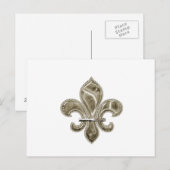 Carte postale Gold Fleur de Lis (Devant / Derrière)