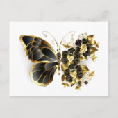 Carte Postale Gold flower Butterfly with Black Orchid (Devant)
