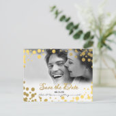 Carte postale Gold Foil Confetti Dots Photo Save D (Debout devant)