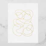 Carte Postale Gold Foil de dessin Abstrait moderne<br><div class="desc">Ce dessin élégant cool présente une ligne d'art moderne minimaliste en feuille d'or.</div>