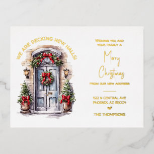 Carte postale Gold Foil de Noël Moving Faire-part