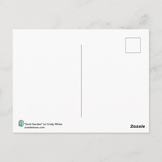 Carte Postale Gold Garden bleu Fairy imaginaire Art (Dos)