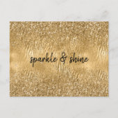 Carte Postale Gold Glam Glitz Zebra Print Faux Parties scintilla (Devant)