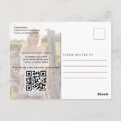 Carte Postale Gold Graduate Script Black Arch Two Photo QR Code (Dos)