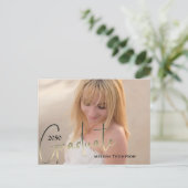 Carte Postale Gold Graduate Script Black Photo QR Code Site Web (Debout devant)