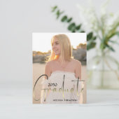 Carte Postale Gold Graduate Script Black Photo QR Code Site Web (Debout devant)