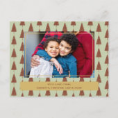 Carte Postale Gold Green Christmas Tree photo Holiday (Dos)