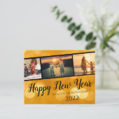Carte Postale Gold Happy New Year Photo Collage (Debout devant)