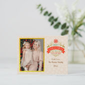 Carte Postale Gold Joyeux Noël & Joyeux Nouvel An & Flocon de ne (Debout devant)