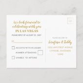 Carte postale Gold Las Vegas Sign Wedding RSVP Res (Dos)