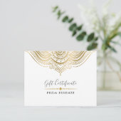 Carte Postale Gold Mandala Conception de certificat cadeau (Debout devant)