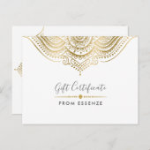 Carte Postale Gold Mandala Conception de certificat cadeau (Devant / Derrière)