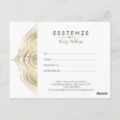 Carte Postale Gold Mandala Conception de certificat cadeau (Dos)