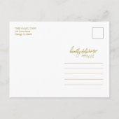 Carte Postale Gold manuscrit photo unique Happy Holidays (Dos)