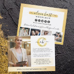 Carte Postale Gold minimaliste Styliste Marketing d'entreprise<br><div class="desc">Elégante et minimaliste, la peinture swash stylisée avec l'or traditionnel crée le thème féminin parfait pour les photographes, stylistes, maquilleurs, professionnels dans les salons de cheveux et d'ongles, et au-delà! ・ Customisez-le ! Cliquez sur le bouton "Personnaliser" pour modifier les polices, la taille et la disposition. Les icônes de médias...</div>