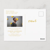 Carte Postale Gold Modern Brush Script Photo Graduation (Dos)
