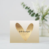 Carte Postale Gold Ombre Heart (Debout devant)