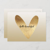 Carte Postale Gold Ombre Heart (Devant / Derrière)